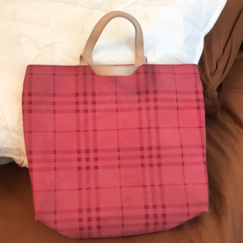 Burberry pink small tote bag